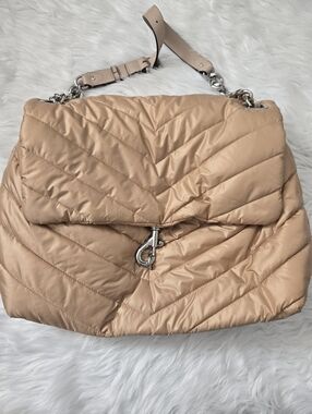 Rebecca Minkoff Quilted Shoulder Bag in Beige - Lightweight Puffer Style